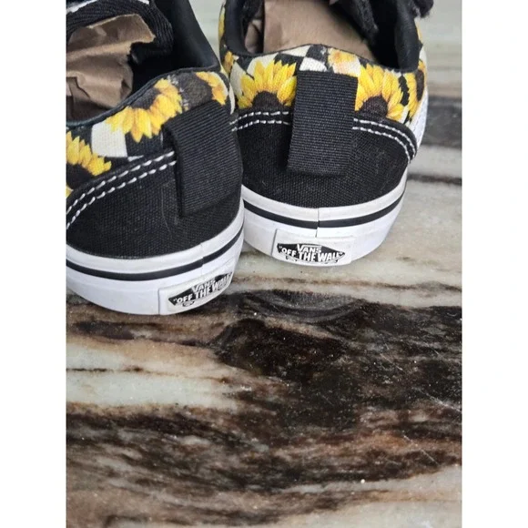 Vans Old Skool V Toddler Sunflower Checkerboard Black Sneakers Size 7.0 US - Picture 6 of 11